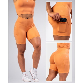 NEBBIA - Cyklistické šortky s vysokým pásom ELITE 467 (orange)
