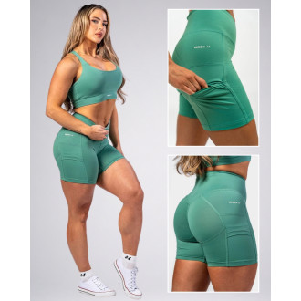 NEBBIA - Cyklistické šortky s vysokým pásom ELITE 467 (green)