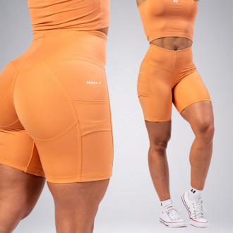 NEBBIA - Cyklistické šortky s vysokým pásom ELITE 467 (orange)