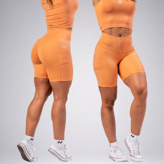 NEBBIA - Cyklistické šortky s vysokým pásom ELITE 467 (orange)