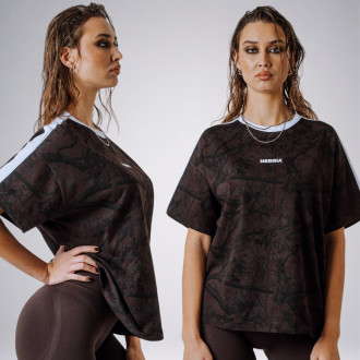 NEBBIA - Dámske relaxed fit tričko POWER 894 (dark brown camo)