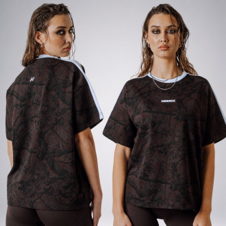 NEBBIA - Dámske relaxed fit tričko POWER 894 (dark brown camo)