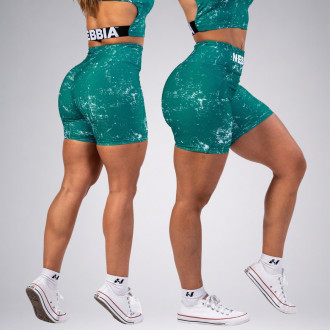 NEBBIA - Legínové šortky s vysokým pásom HAMMIES 615 (green)