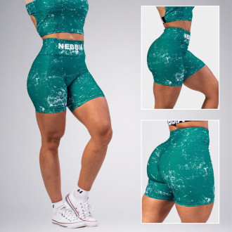 NEBBIA - Legínové šortky s vysokým pásom HAMMIES 615 (green)