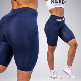 NEBBIA - Cyklistické šortky s vysokým pásom GYM THERAPY 628 (dark blue)