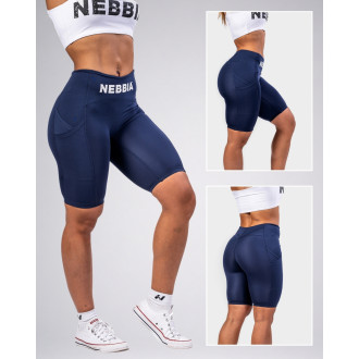 NEBBIA - Cyklistické šortky s vysokým pásom GYM THERAPY 628 (dark blue)