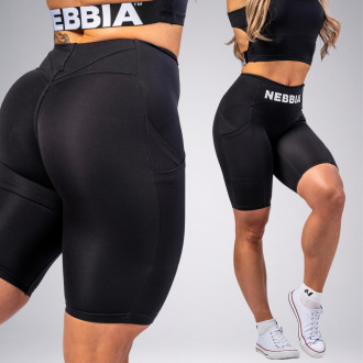 NEBBIA - Cyklistické šortky s vysokým pásom GYM THERAPY 628 (black)