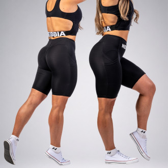 NEBBIA - Cyklistické šortky s vysokým pásom GYM THERAPY 628 (black)