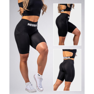 NEBBIA - Cyklistické šortky s vysokým pásom GYM THERAPY 628 (black)