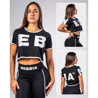 NEBBIA - Crop top tričko GAME ON 610 (black)