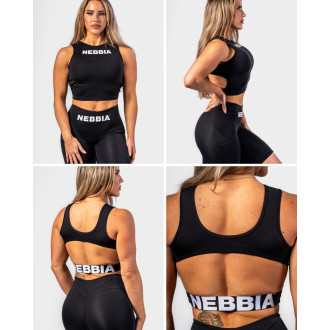 NEBBIA - Crop top tielko GYM THERAPY 618 (black)