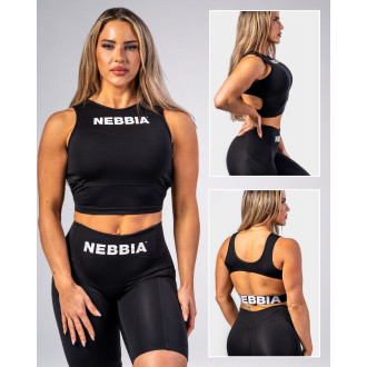 NEBBIA - Crop top tielko GYM THERAPY 618 (black)
