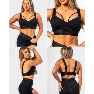 NEBBIA - Športová podprsenka vystužená 844 (black)