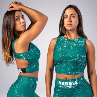 NEBBIA - Crop top tielko ROUGH GIRL 617 (green)