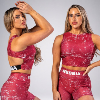 NEBBIA - Crop top tielko ROUGH GIRL 617 (red)