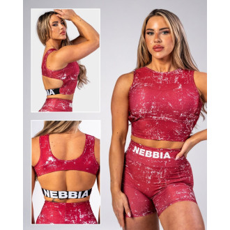 NEBBIA - Crop top tielko ROUGH GIRL 617 (red)