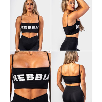 NEBBIA - Bandeau podprsenka BACK CHECK 612 (black)