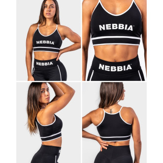 NEBBIA - Športová podprsenka stredná podpora MY RULES 608 (black)