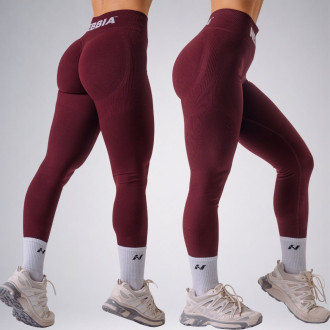 NEBBIA - Bezšvové extra push-up legíny FLOW SEAMLESS 496 (bordo)