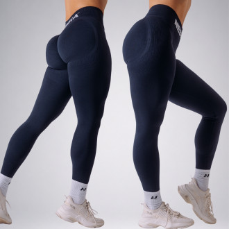 NEBBIA - Bezšvové extra push-up legíny FLOW SEAMLESS 496 (dark blue)