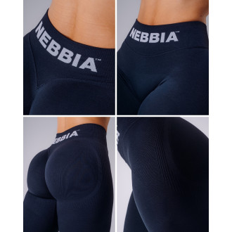NEBBIA - Bezšvové extra push-up legíny FLOW SEAMLESS 496 (dark blue)