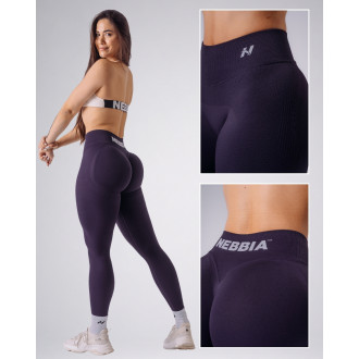 NEBBIA - High-waist push-up legíny POWER 888 (dark purple)