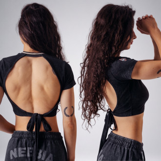 NEBBIA - Crop top OLYMPIA 938 (black)