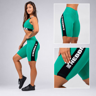 NEBBIA - Cyklistické šortky s vysokým pásom ICONIC 238 (green)