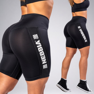 NEBBIA - Cyklistické šortky s vysokým pásom ICONIC 238 (black)