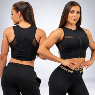 NEBBIA - Športový crop top s vysokou podporou 842 (black)