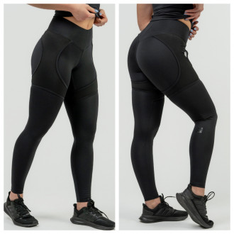 NEBBIA - Dámske fitness legíny so sieťkou 838 (black)