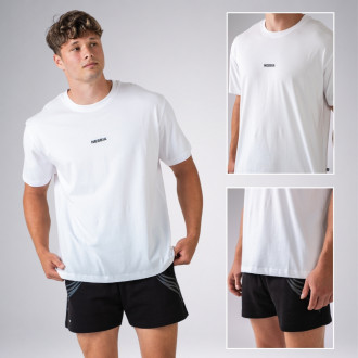 NEBBIA - Unisex oversized tričko GYM ESSENTIALS 382 (white)