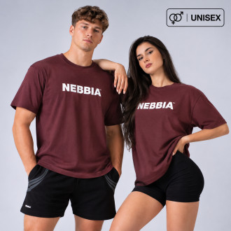 NEBBIA - Unisex oversized tričko GYM ESSENTIALS 383 (dark red)