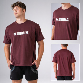 NEBBIA - Unisex oversized tričko GYM ESSENTIALS 383 (dark red)