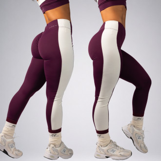 NEBBIA - High-waist legíny BLOCK 97 (852) (bordo)