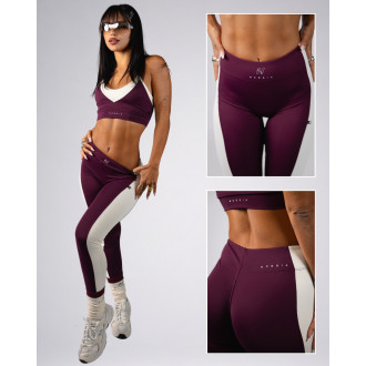 NEBBIA - High-waist legíny BLOCK 97 (852) (bordo)