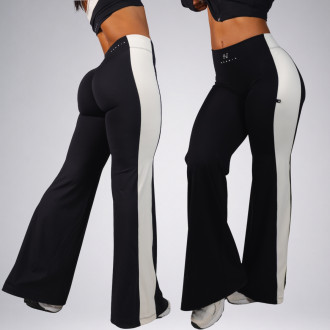NEBBIA - Wide leg legíny BLOCK 97 (875) (black)