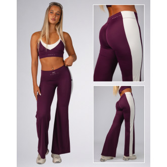NEBBIA - Wide leg legíny BLOCK 97 (875) (bordo)