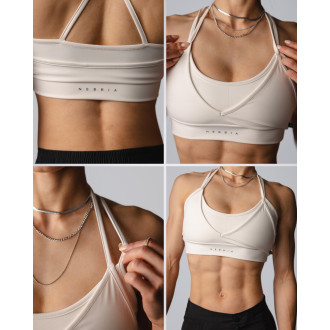 NEBBIA - Medium support športová podprsenka BLOCK 97 (907) (cream)