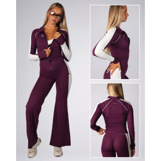 NEBBIA - Dámska mikina na zips BLOCK 97 (909) (bordo)