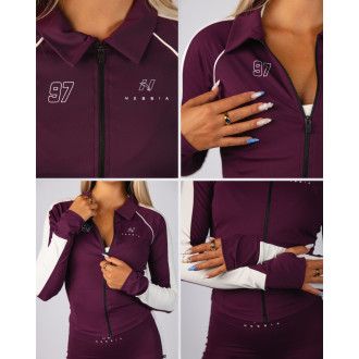 NEBBIA - Dámska mikina na zips BLOCK 97 (909) (bordo)