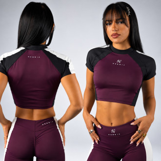 NEBBIA - Crop Top BLOCK 97 (913) (bordo)