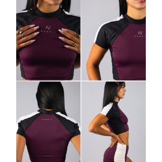 NEBBIA - Crop Top BLOCK 97 (913) (bordo)