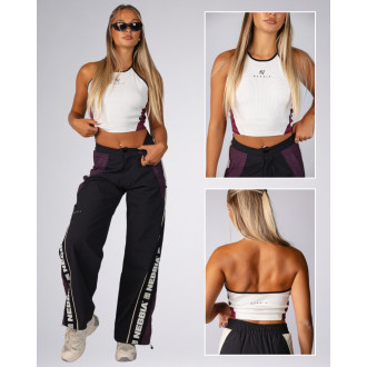 NEBBIA - Dámsky rebrovaný halter top BLOCK 97 (915) (cream)