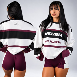 NEBBIA - Dámske Y2K tričko s dlhým rukávom BLOCK 97 (916) (cream)