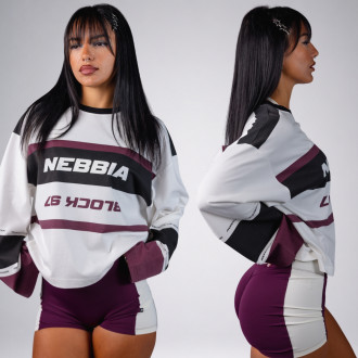 NEBBIA - Dámske Y2K tričko s dlhým rukávom BLOCK 97 (916) (cream)