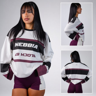 NEBBIA - Dámske Y2K tričko s dlhým rukávom BLOCK 97 (916) (cream)