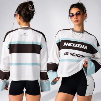 NEBBIA - Dámske Y2K tričko s dlhým rukávom BLOCK 97 (916) (dark brown)