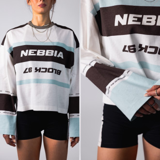 NEBBIA - Dámske Y2K tričko s dlhým rukávom BLOCK 97 (916) (dark brown)