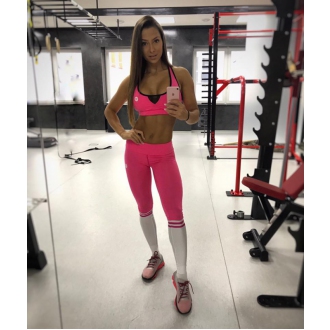 Gym Glamour - Legíny Pink and White Socks